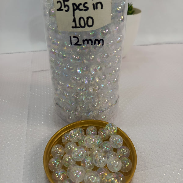 12mm transparent shiny beads
