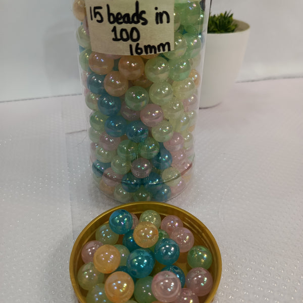 16mm shiny beads
