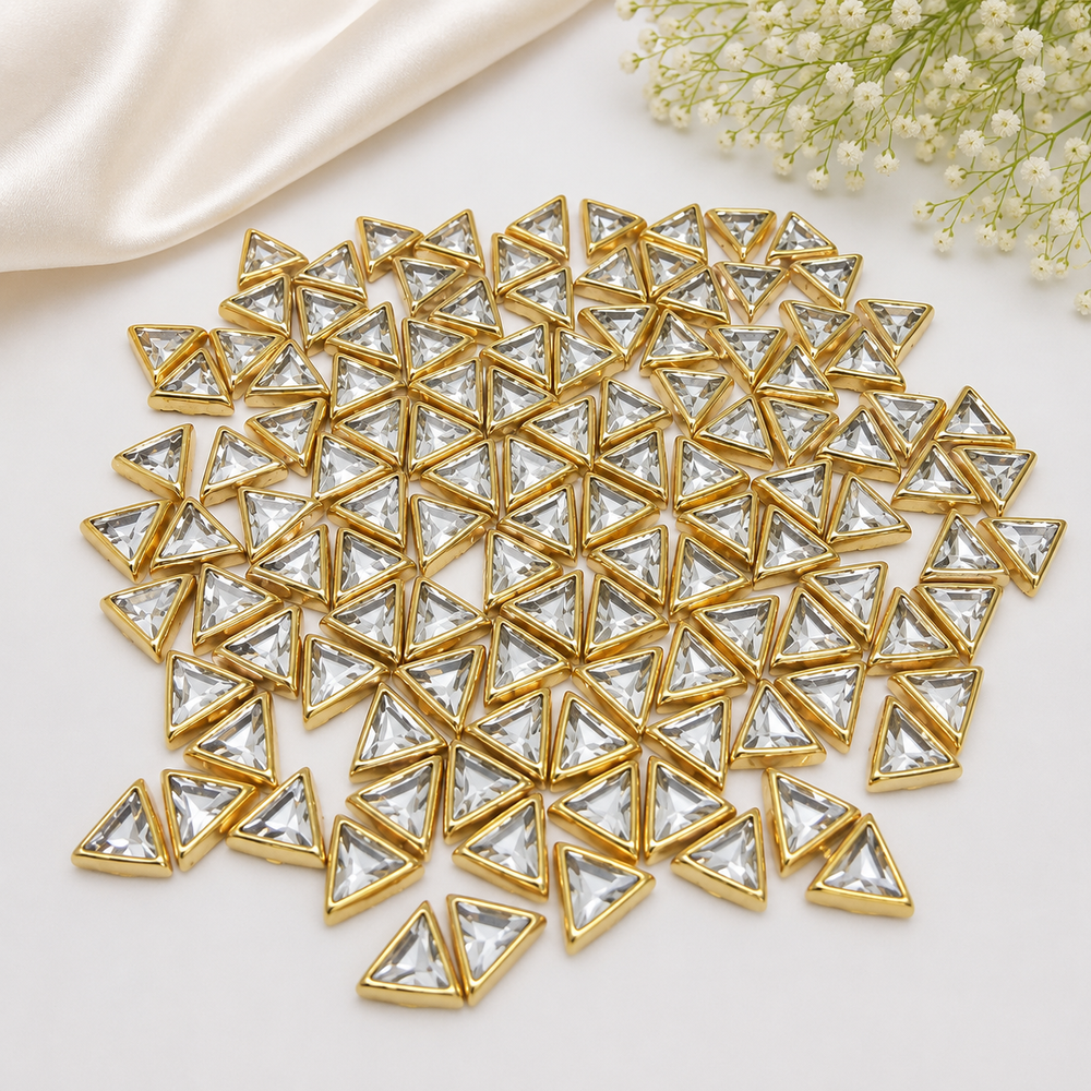 Triangle shape Kundan stones