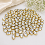 Drop shape Kundan stones