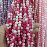 Milky Cracked Bead Strings