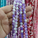Milky Cracked Bead Strings