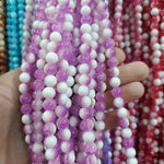 Milky Cracked Bead Strings