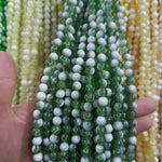 Milky Cracked Bead Strings