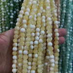 Milky Cracked Bead Strings