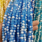 Milky Cracked Bead Strings
