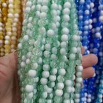 Milky Cracked Bead Strings