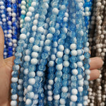 Milky Cracked Bead Strings