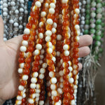 Milky Cracked Bead Strings