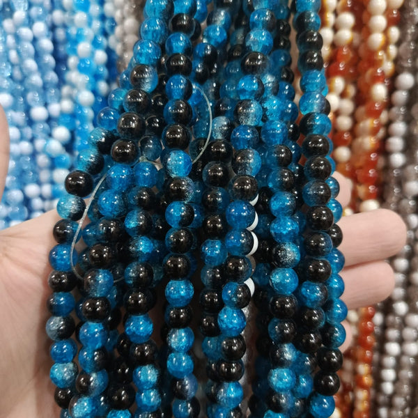 Milky Cracked Bead Strings