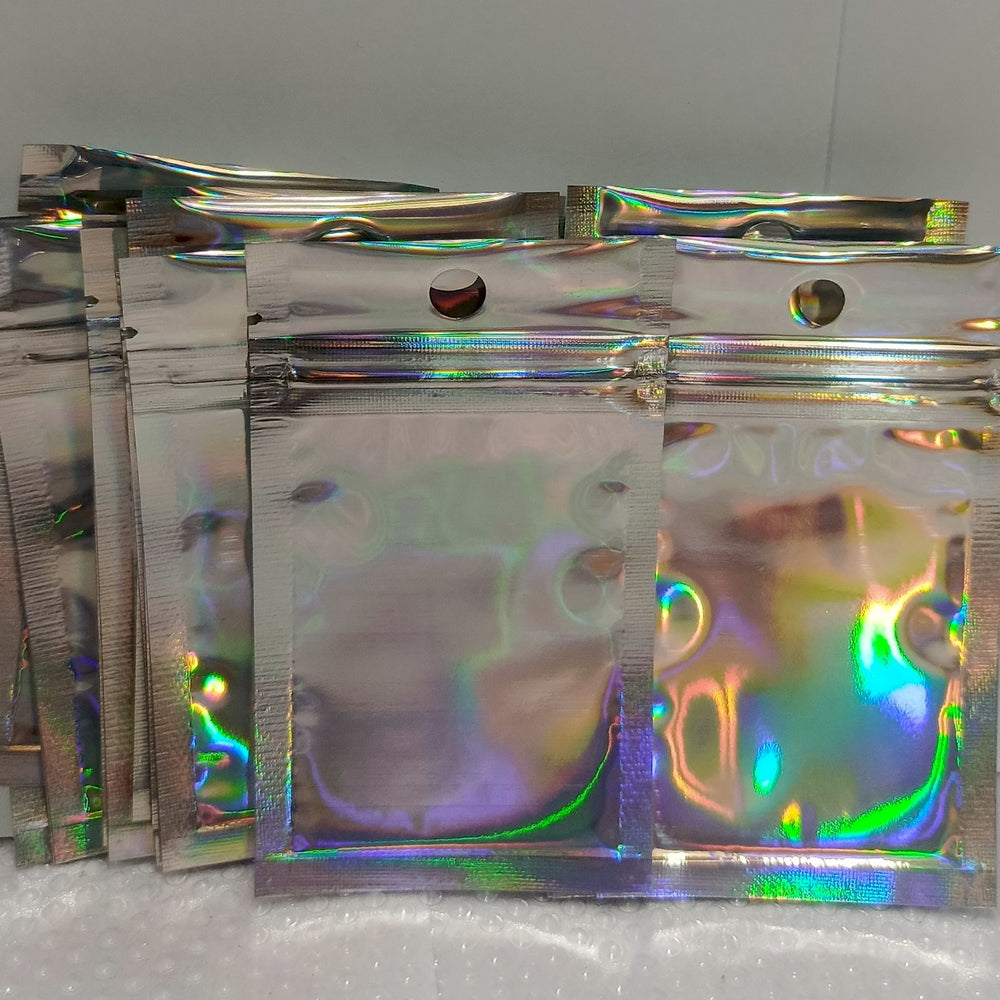 Silver holographic packets small