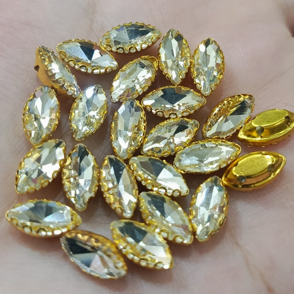 Eye shaped crystal stones
