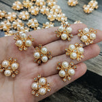 Pearl & Crystal Rhinestone Flatback flowers