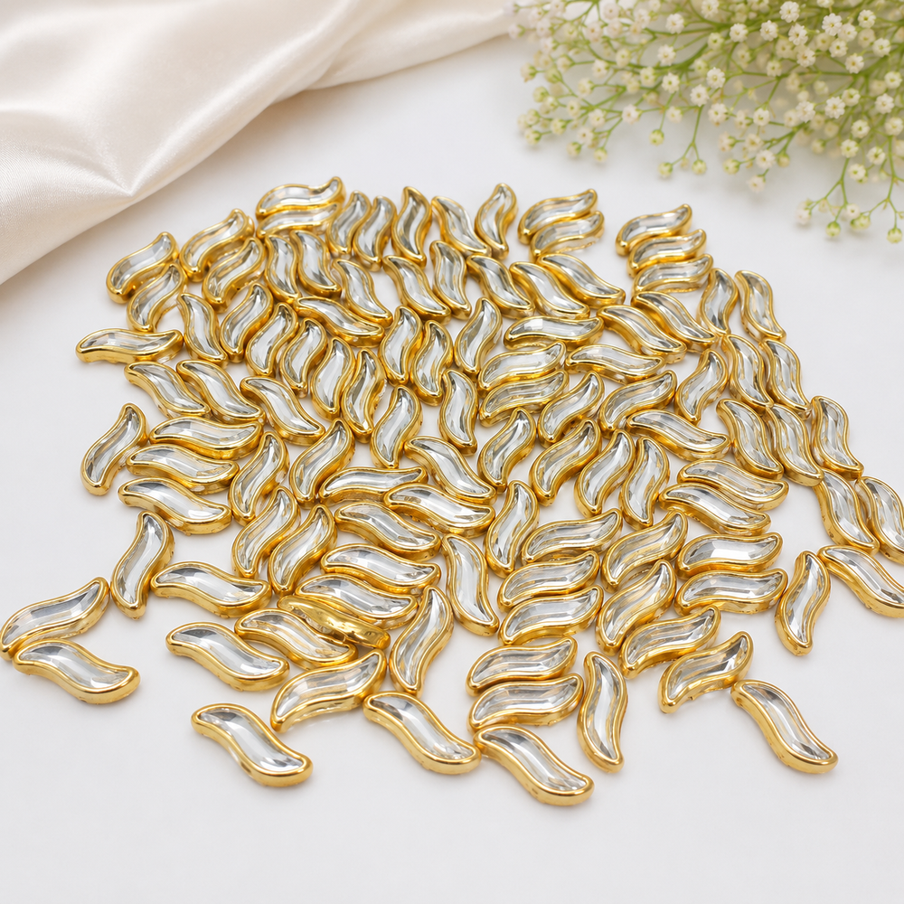 S-Shape or wave shape Kundan stones