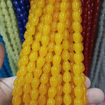 Drop shape glass bead strings