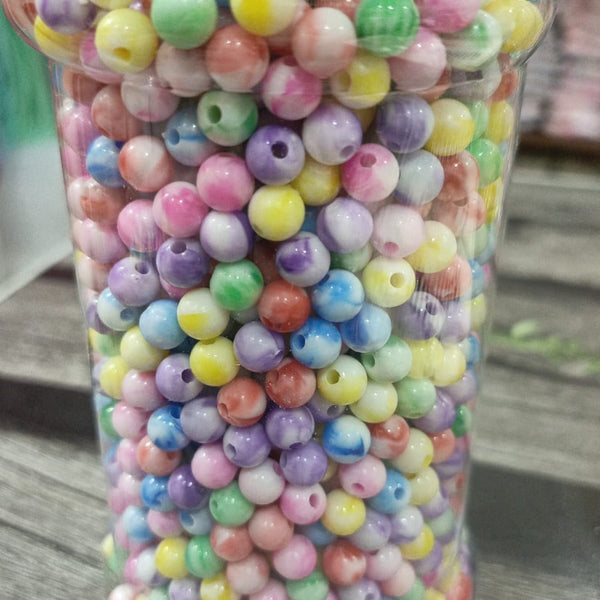 Marble effect acrylic beads