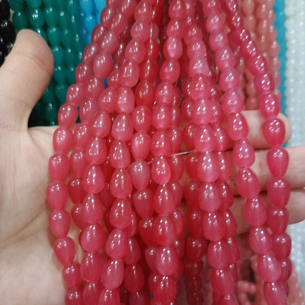 Drop shape glass bead strings