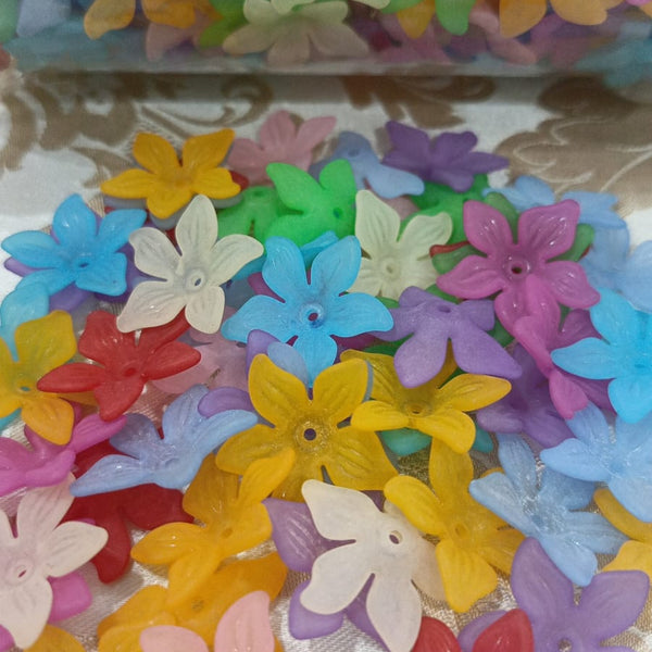Acrylic matte flower beads