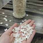 White butterfly beads
