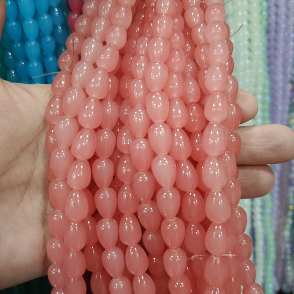 Drop shape glass bead strings