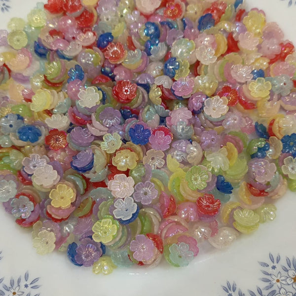 Acrylic flower beads multicolor