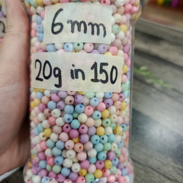 Matt pastel multicolor gumball beads