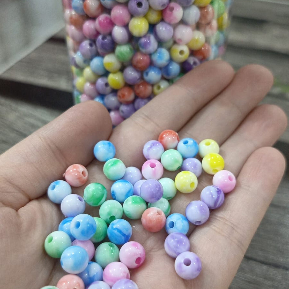 Marble effect acrylic beads