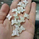 White butterfly beads