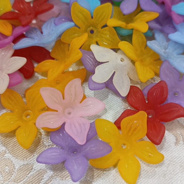 Acrylic matte flower beads