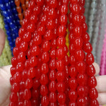 Drop shape glass bead strings